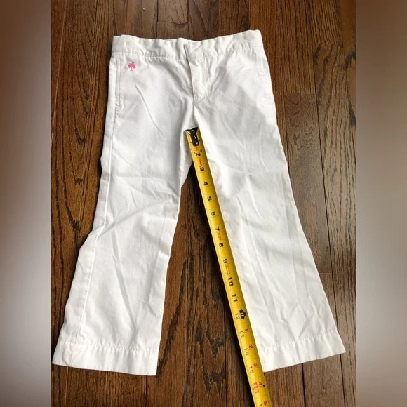 Lilly Pulitzer Girls 4 White Khaki Flare Leg 100% Cotton Pants - EUC! - Picture 10 of 12